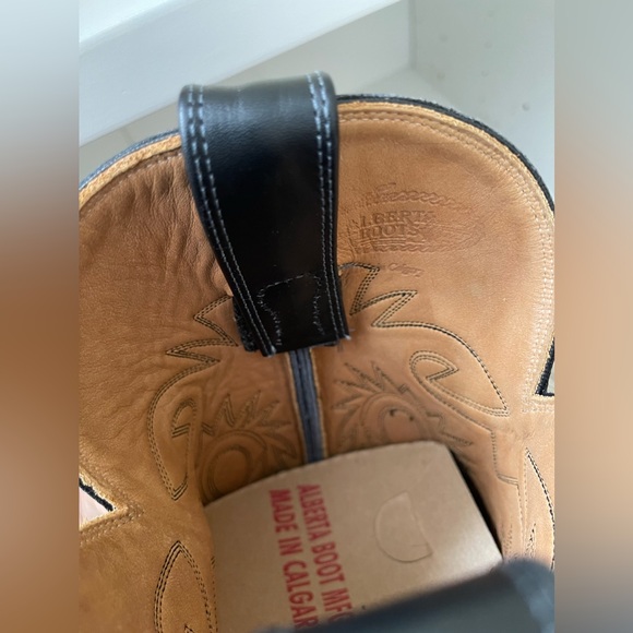 NWT Alberta Boot Black Cowboy Kangaroo Leather Western Boots Women Size 9.5 US - Picture 5 of 8